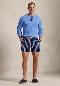 Cotton Cable Knit Driver Long Sleeve Sweater