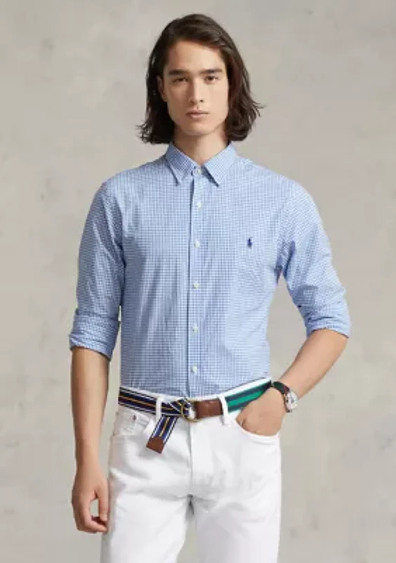Slim Fit Checked Poplin Shirt