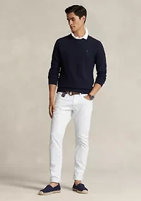 Textured Cotton Crew Neck Sweater