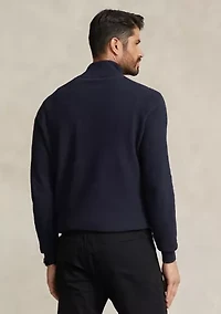 Big & Tall Mesh Knit Cotton Quarter Zip Sweater