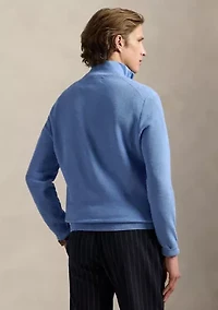 Mesh Knit Cotton Quarter Zip Sweater