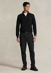 Mesh Knit Cotton Quarter Zip Sweater