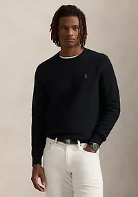 Textured Cotton Crew Neck Sweater
