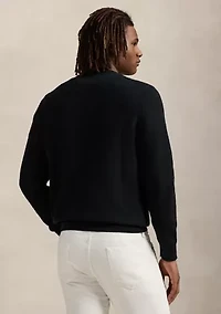 Textured Cotton Crew Neck Sweater