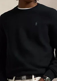 Textured Cotton Crew Neck Sweater