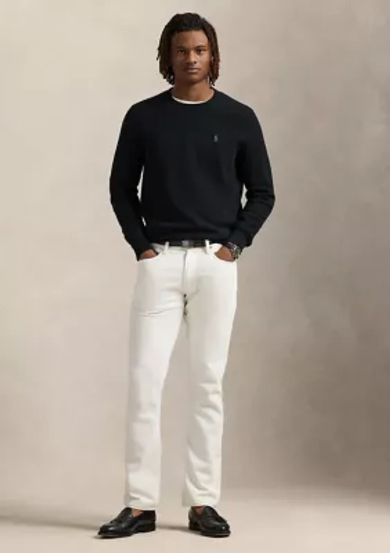 Textured Cotton Crew Neck Sweater