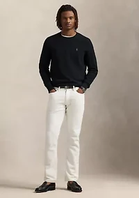 Textured Cotton Crew Neck Sweater