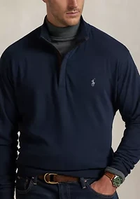 Big & Tall Luxury Jersey Quarter-Zip Pullover
