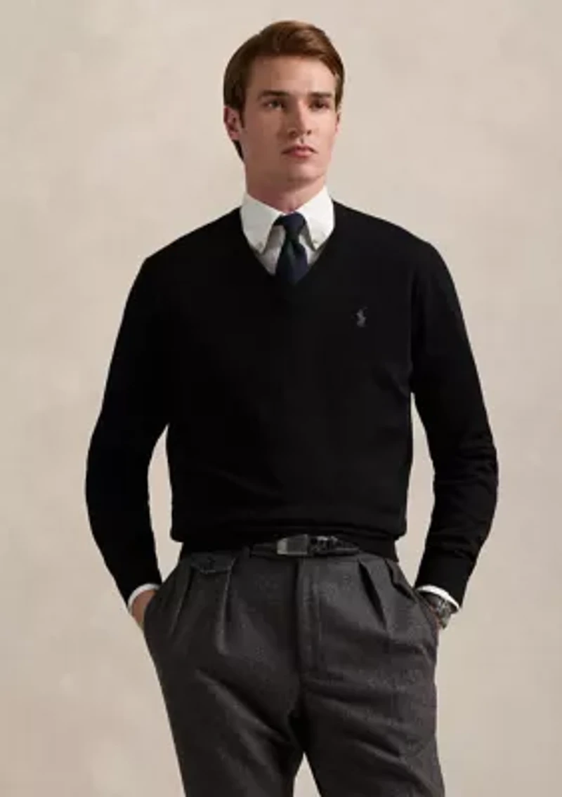 Washable Wool V-Neck Sweater