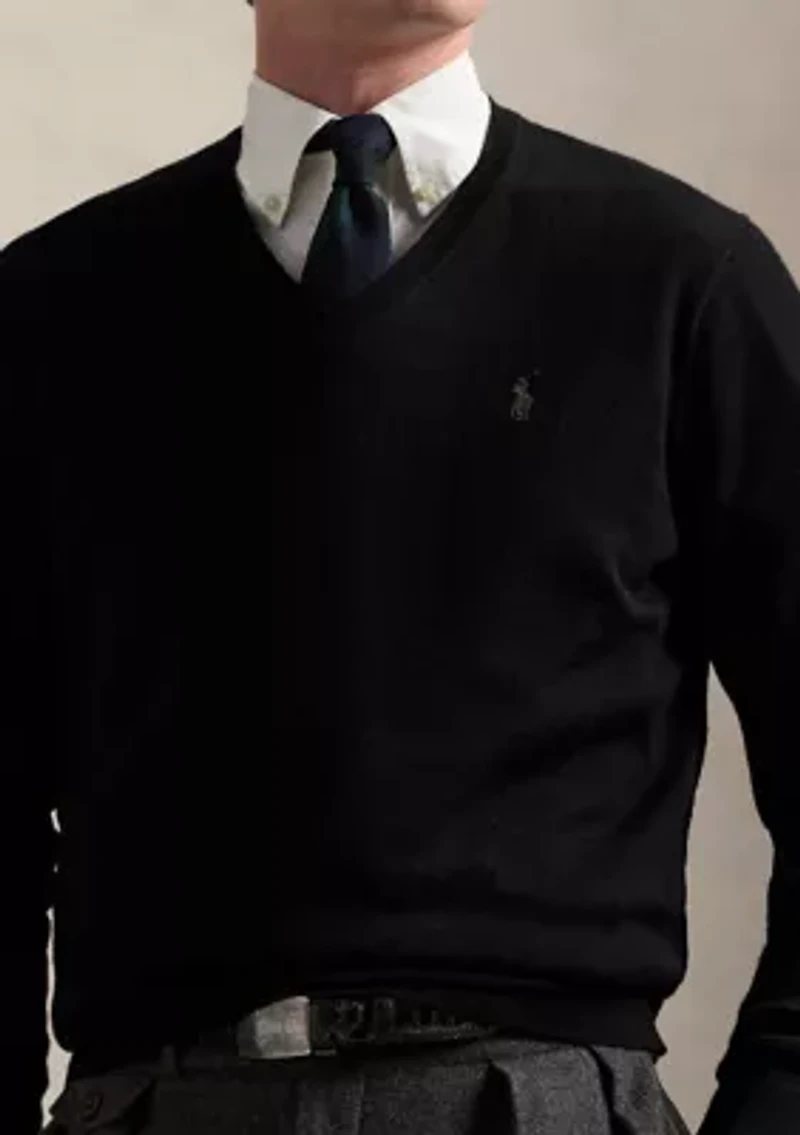 Washable Wool V-Neck Sweater