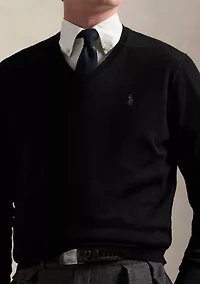 Washable Wool V-Neck Sweater