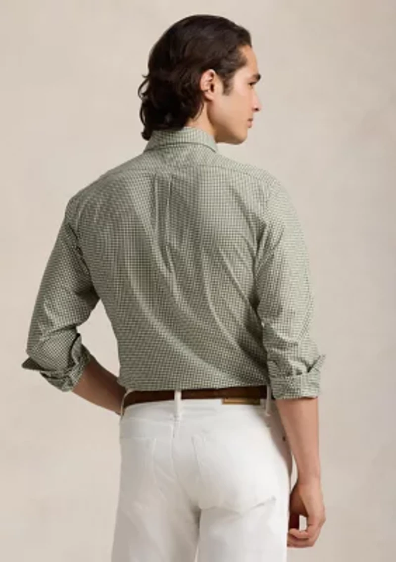 Classic Fit Gingham Stretch Poplin Shirt