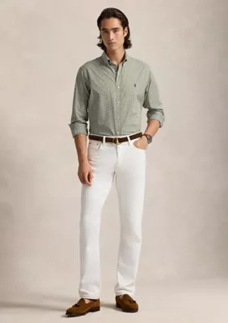 Classic Fit Gingham Stretch Poplin Shirt