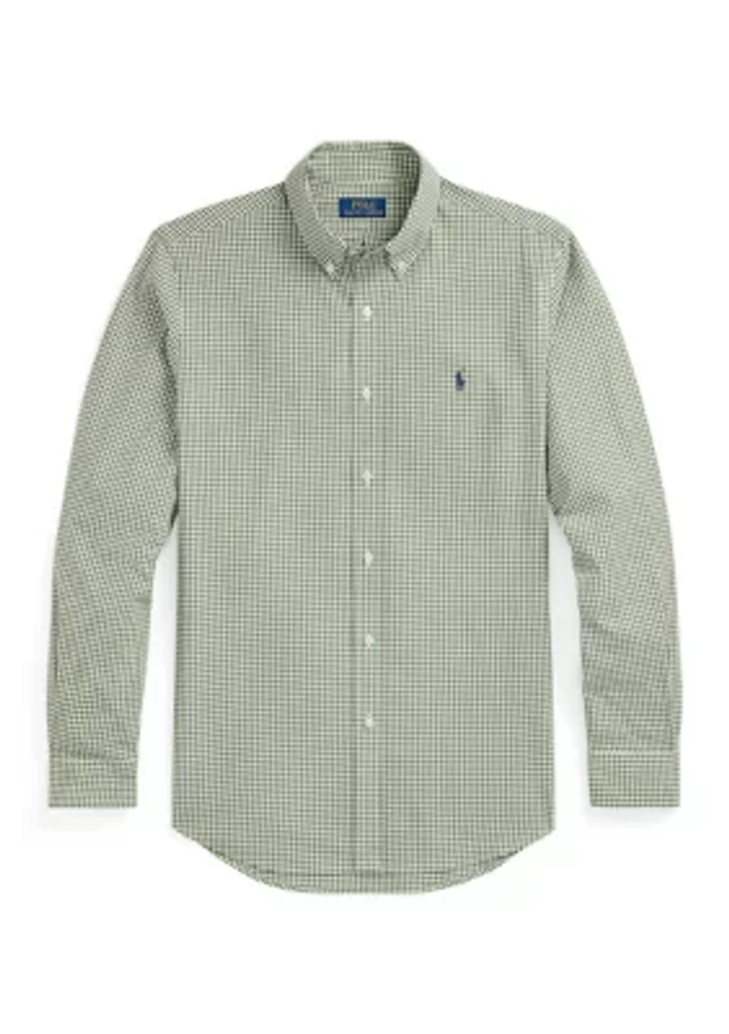 Classic Fit Gingham Stretch Poplin Shirt