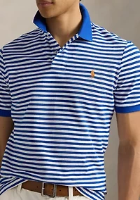 Classic Fit Striped Mesh Polo Shirt