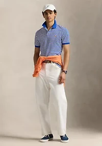 Classic Fit Striped Mesh Polo Shirt
