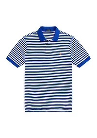 Classic Fit Striped Mesh Polo Shirt
