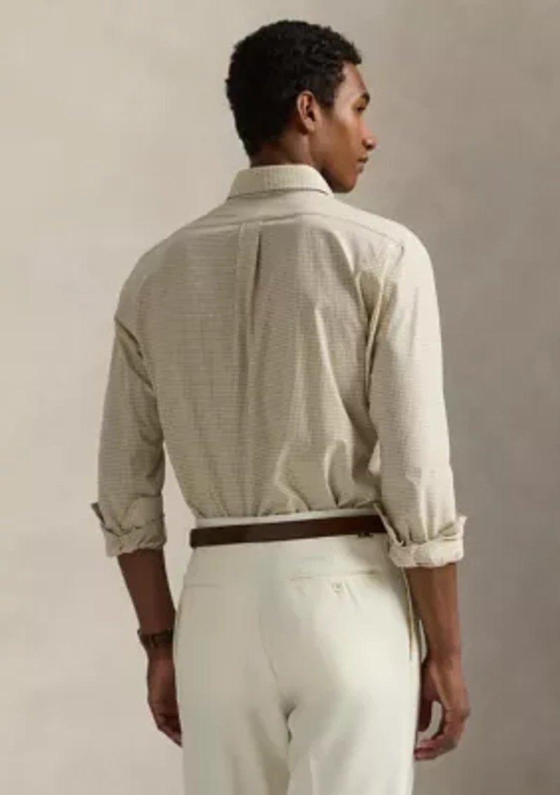 Classic Fit Gingham Stretch Poplin Shirt