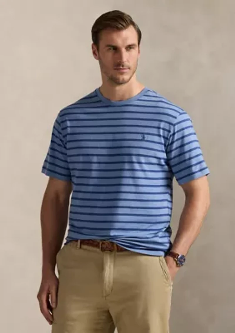 Big & Tall Striped Jersey Crew Neck T-Shirt