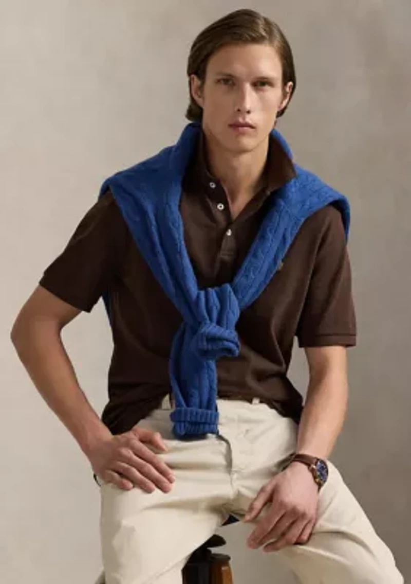 Classic Fit Stretch Mesh Polo Shirt