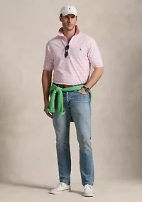 Big & Tall Striped Mesh Polo Shirt