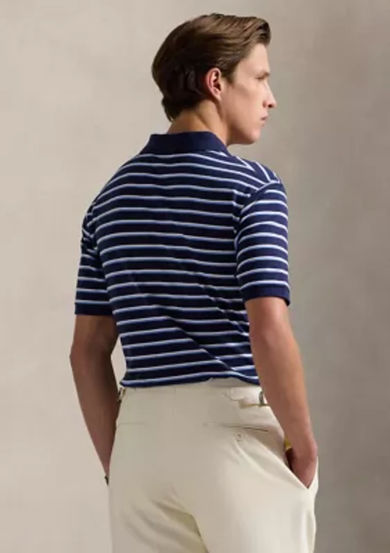 Classic Fit Striped Soft Cotton Polo Shirt