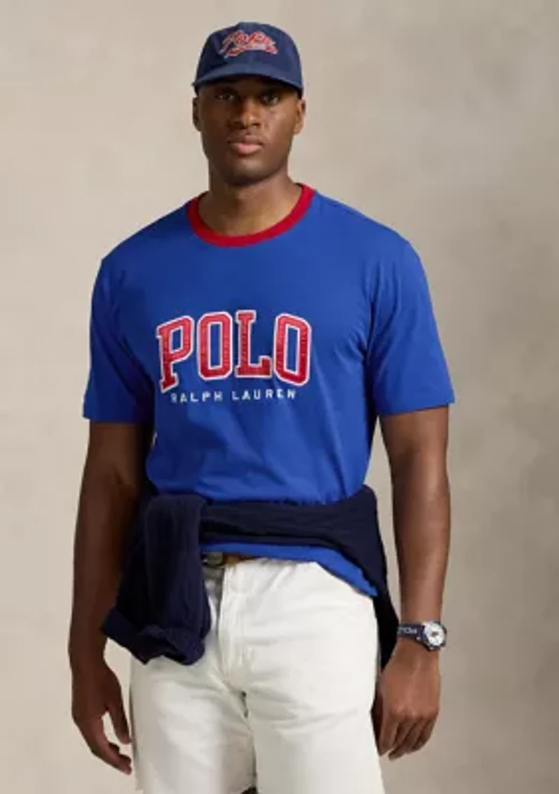 Big & Tall Classic Fit Letterman Logo Graphic Short Sleeve T-Shirt