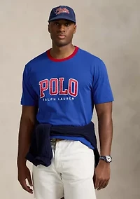 Big & Tall Classic Fit Letterman Logo Graphic Short Sleeve T-Shirt