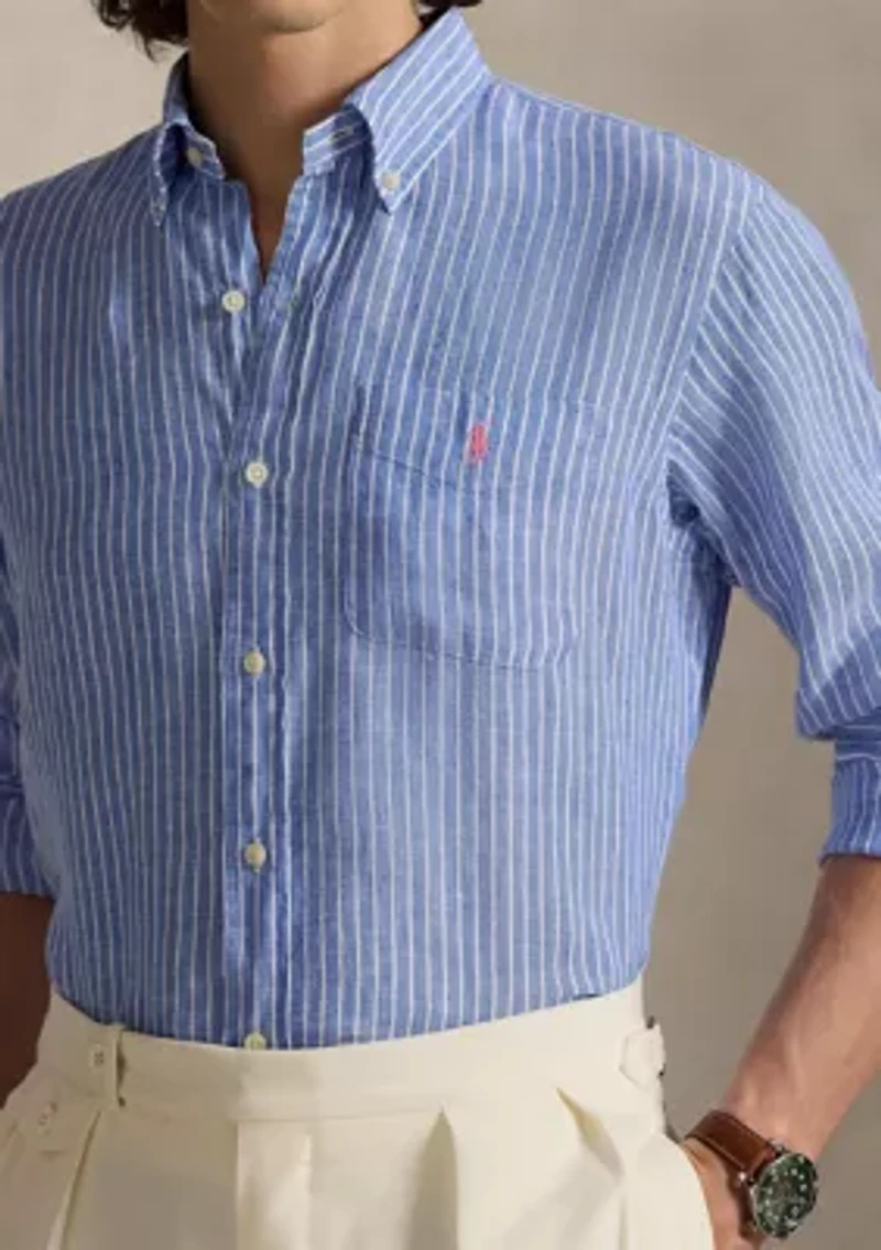 Classic Fit Striped Linen Shirt
