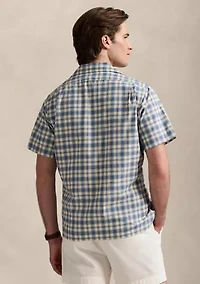 Classic Fit Plaid Oxford Camp Work Shirt