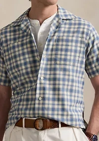 Classic Fit Plaid Oxford Camp Work Shirt
