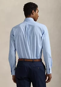 Classic Fit Striped Stretch Poplin Shirt
