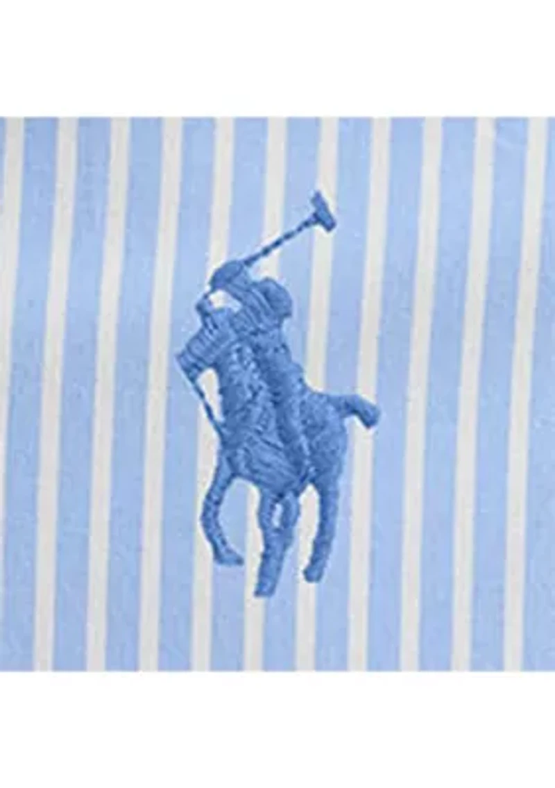 Classic Fit Striped Stretch Poplin Shirt