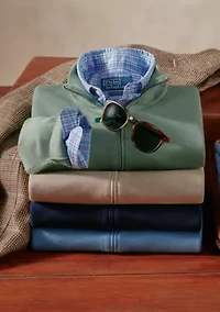 Classic Fit Striped Stretch Poplin Shirt