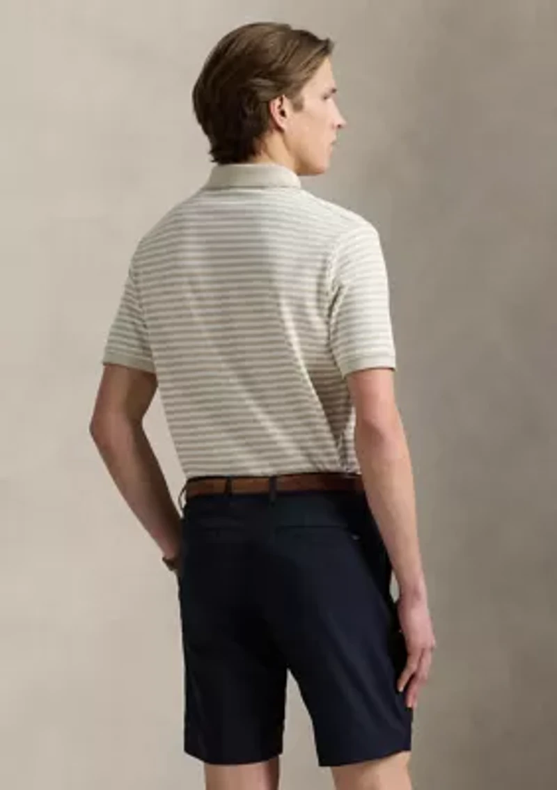 Classic Fit Striped Mesh Polo Shirt