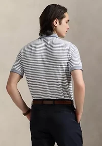 Classic Fit Striped Mesh Polo Shirt