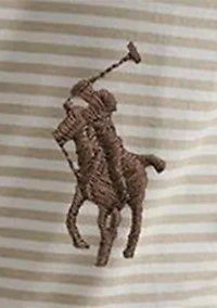 Classic Fit Striped Mesh Polo Shirt