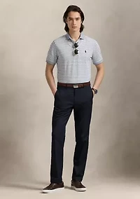 Classic Fit Striped Mesh Polo Shirt
