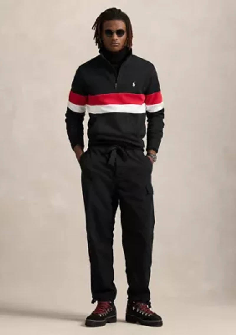 Striped Interlock Quarter-Zip Pullover