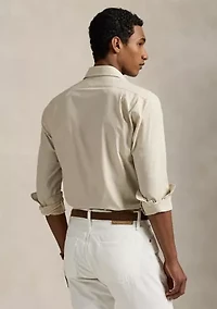 Classic Fit Plaid Stretch Poplin Shirt