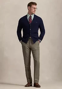 Straight Fit Houndstooth Twill Pants