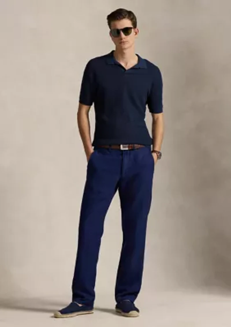 Straight Fit Houndstooth Twill Pants