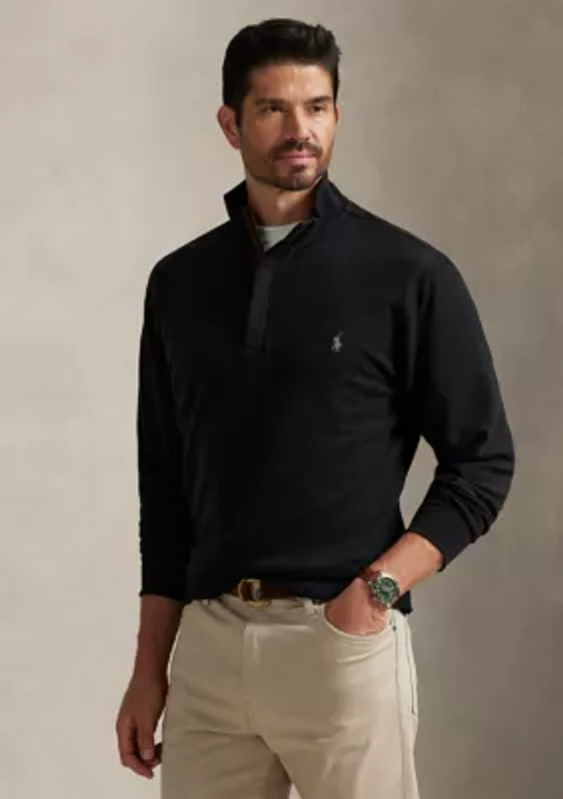 Big & Tall Luxury Jersey Quarter-Zip Pullover