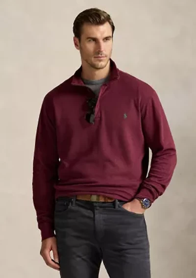 Big & Tall Luxury Jersey Quarter-Zip Pullover