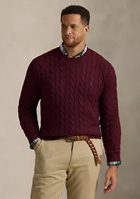 Big & Tall Cable-Knit Cotton Sweater