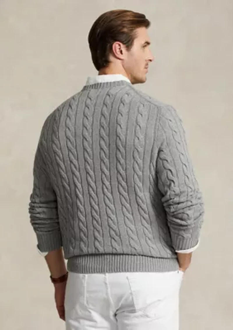 Big & Tall Cable-Knit Cotton Sweater