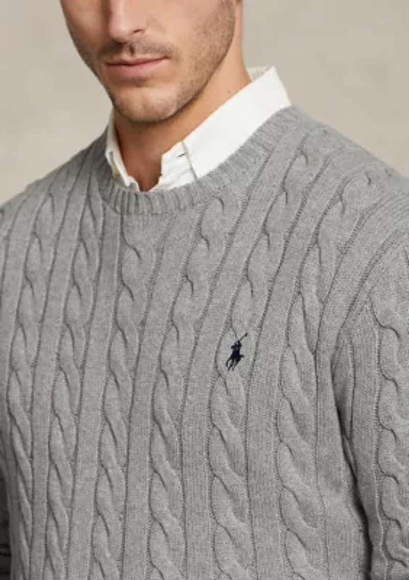 Big & Tall Cable-Knit Cotton Sweater