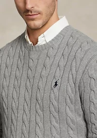 Big & Tall Cable-Knit Cotton Sweater