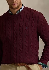Big & Tall Cable-Knit Cotton Sweater