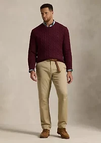Big & Tall Cable-Knit Cotton Sweater